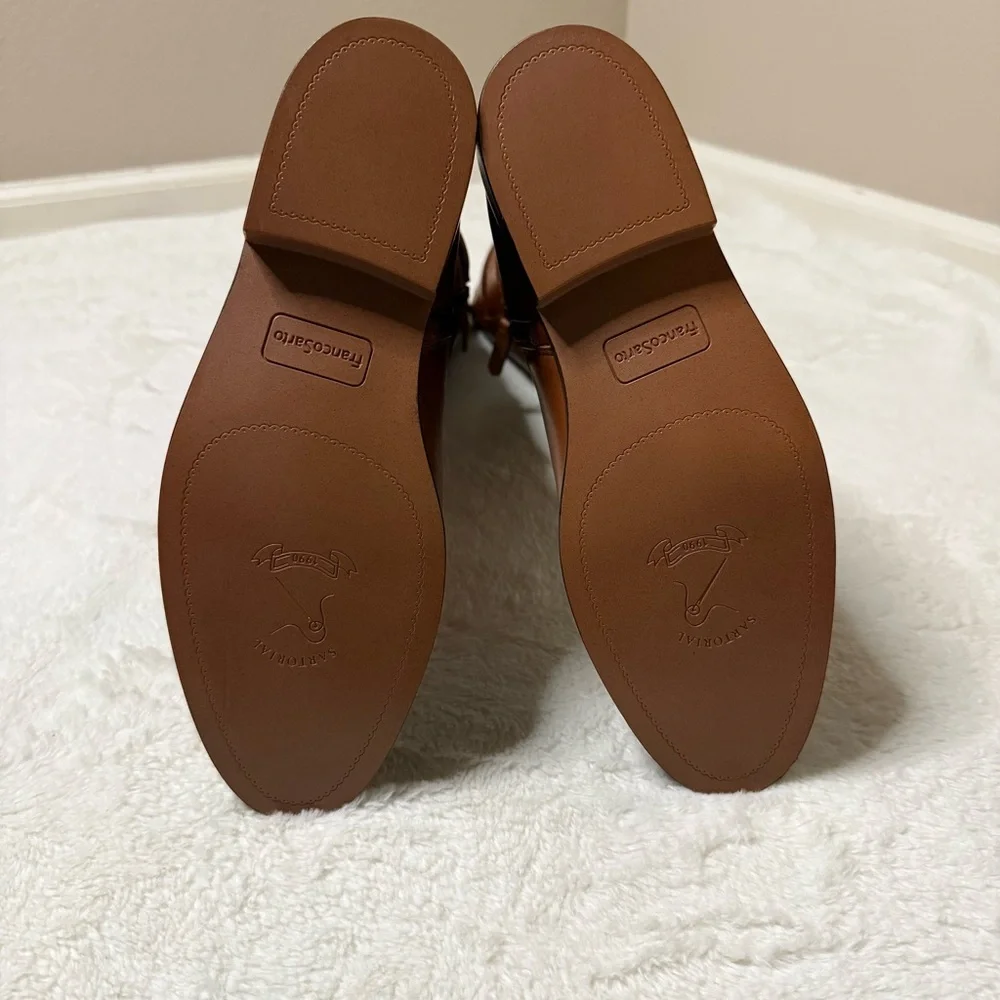 Franco Sarto Padova Brown Leather Knee High Zip Up Riding Boots - Sz 9.5M, NIB